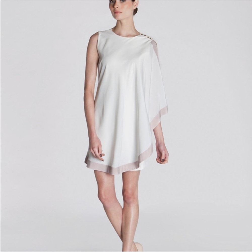 Ted Baker London White Asymmetric Mini Dress